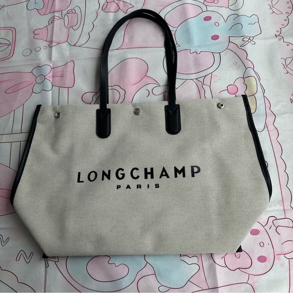 Longchamp Essential Toile Canvas Shoulder Bucket Bag